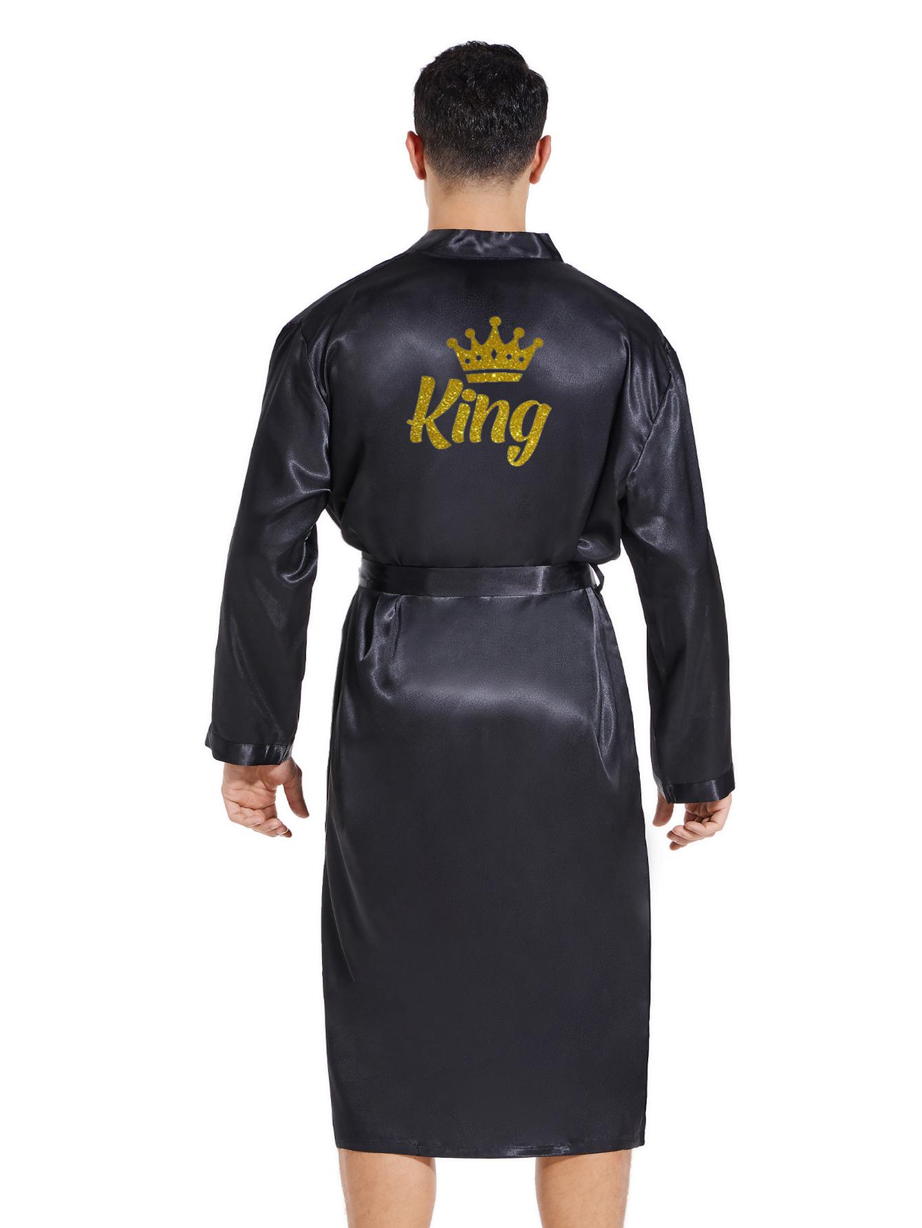 king glitter writing men robe satin crown design king glitter writing men robe satin crown design