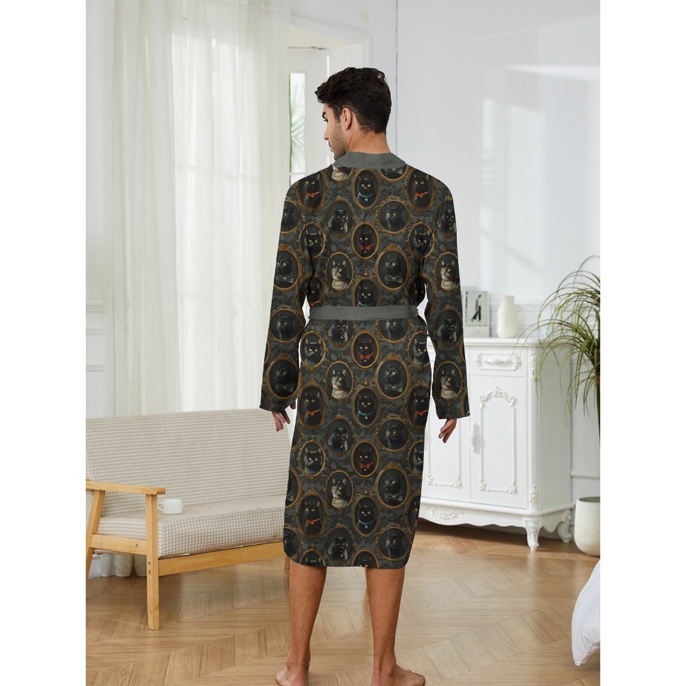 summer men's nightgown 3d pajamas long sleeved bathrobe tied thin home clothes new style suitable for all seasons summer men's nightgown 3d pajamas long sleeved bathrobe tied thin home clothes new style suitable for all seasons
