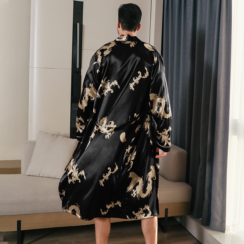 pajama men's spring and autumn silk thin style oversized pajamas long sleeved bathrobes ice silk bathrobes home clothing summer pajama men's spring and autumn silk thin style oversized pajamas long sleeved bathrobes ice silk bathrobes home clothing summer