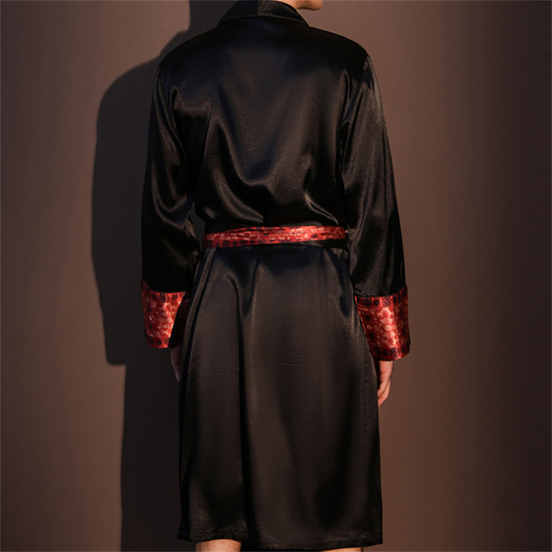 high quality men's robe pajamas ice silk homewear spring summer new long sleeve bathrobe loungewear loose lingerie sleepwear high quality men's robe pajamas ice silk homewear spring summer new long sleeve bathrobe loungewear loose lingerie sleepwear