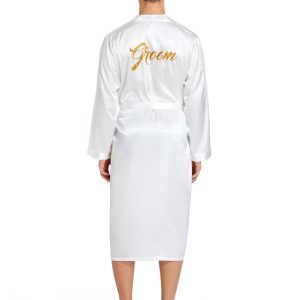 nightgown men robe groom kimono bathrobe gown print letter loungewear nightdress wedding gift sleepdress sexy loose sleepwear