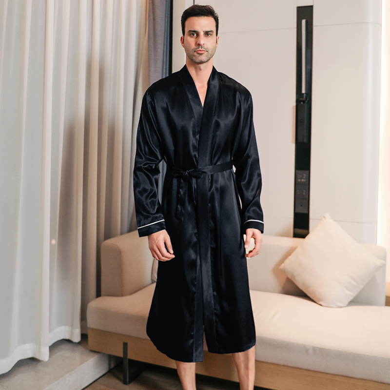 pajama men's spring and autumn silk thin style oversized pajamas long sleeved bathrobes ice silk bathrobes home clothing summer pajama men's spring and autumn silk thin style oversized pajamas long sleeved bathrobes ice silk bathrobes home clothing summer